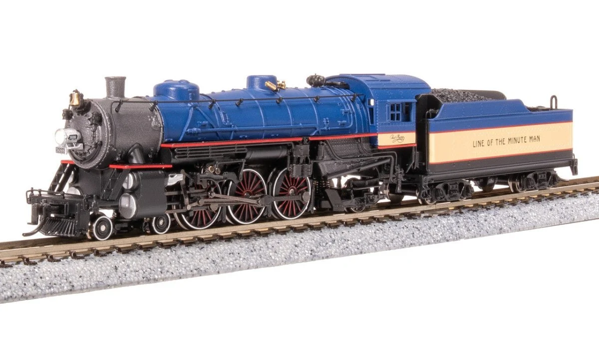 Broadway Limited N B&M Light Pacific 4-6-2 Minuteman Scheme Steam #3688 - 8000