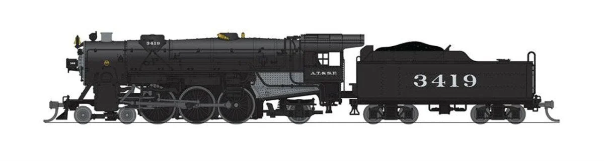 Broadway Limited N Scale ATSF Heavy Pacific 4-6-2 Steam Locomotive #3419 - 7980