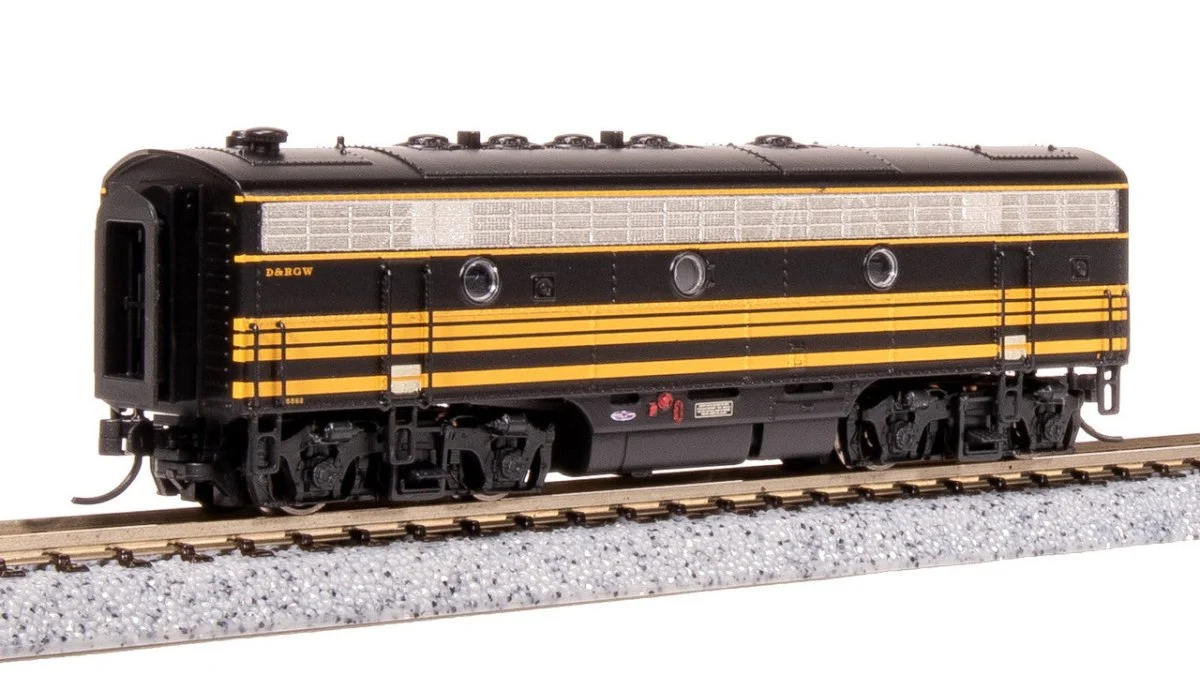 Broadway Limited N Scale DRGW EMD F7B Black 3-Stripe Diesel Locomotive 5563 - 7771