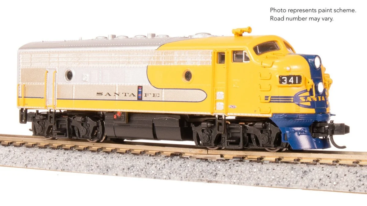 Broadway Limited N Scale F7 A-Unit ATSF #344 DC Stealth Diesel New - 9277