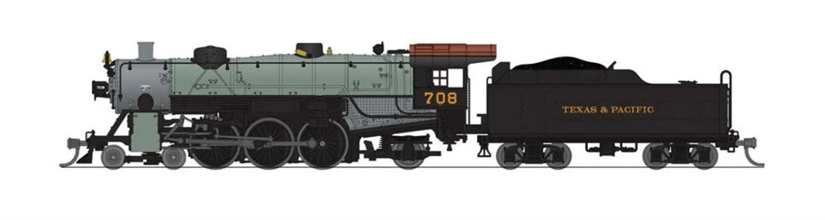 Broadway Limited N Scale T&P Light Pacific 4-6-2 Gray Boiler Steam #708 - 8010
