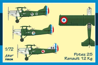 1/72 Azur Potez 25 Renault 12 Kg Plastic Model Kit