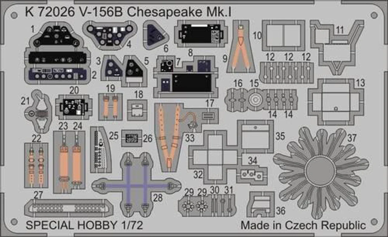 Special Hobby 1/72 Special Hobby V-156B Chesapeake Photo Etch Detail Set