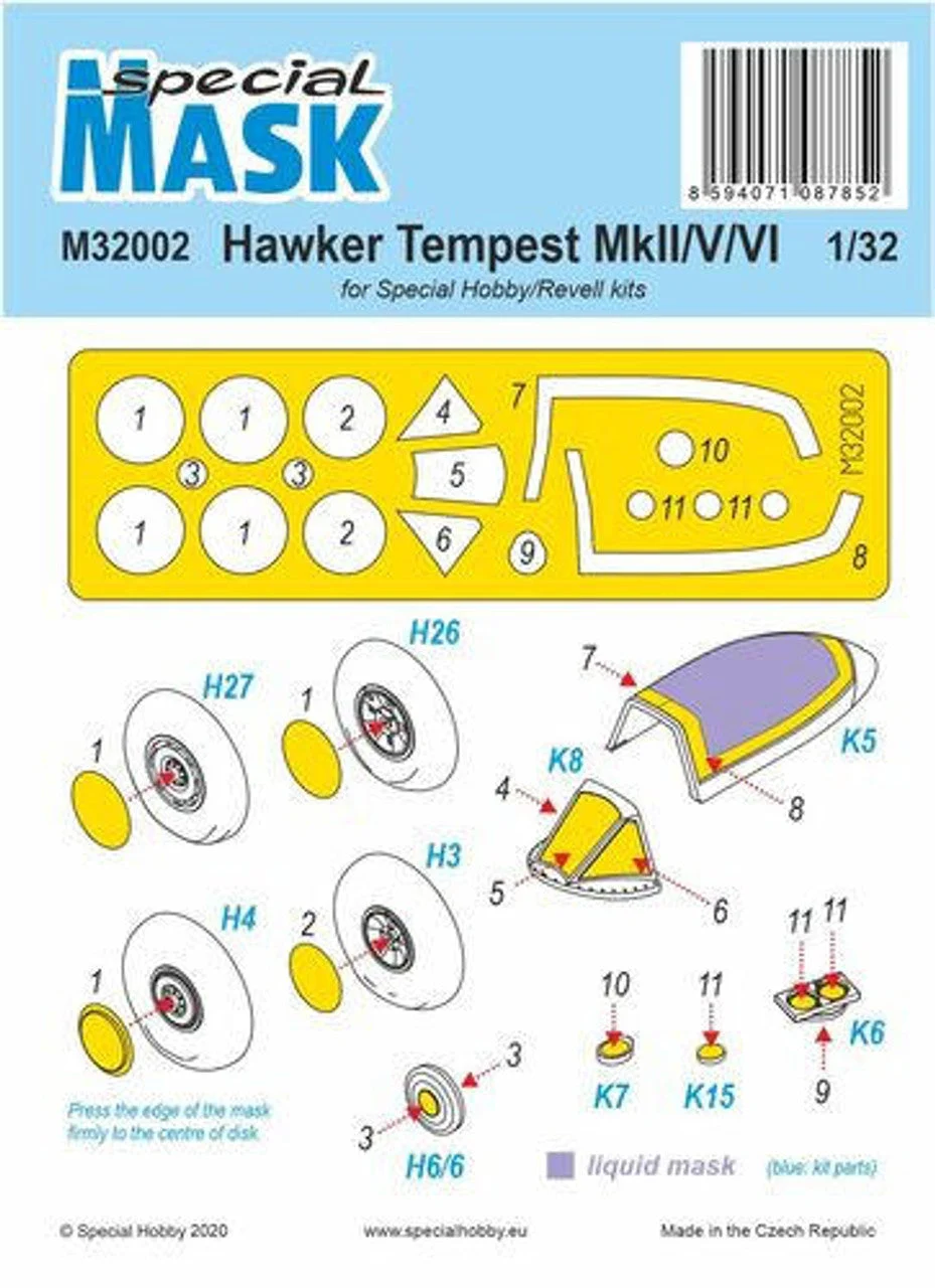 Special Hobby 1/32 Special Hobby Tempest MK.II/V/VI Mask Paint Mask