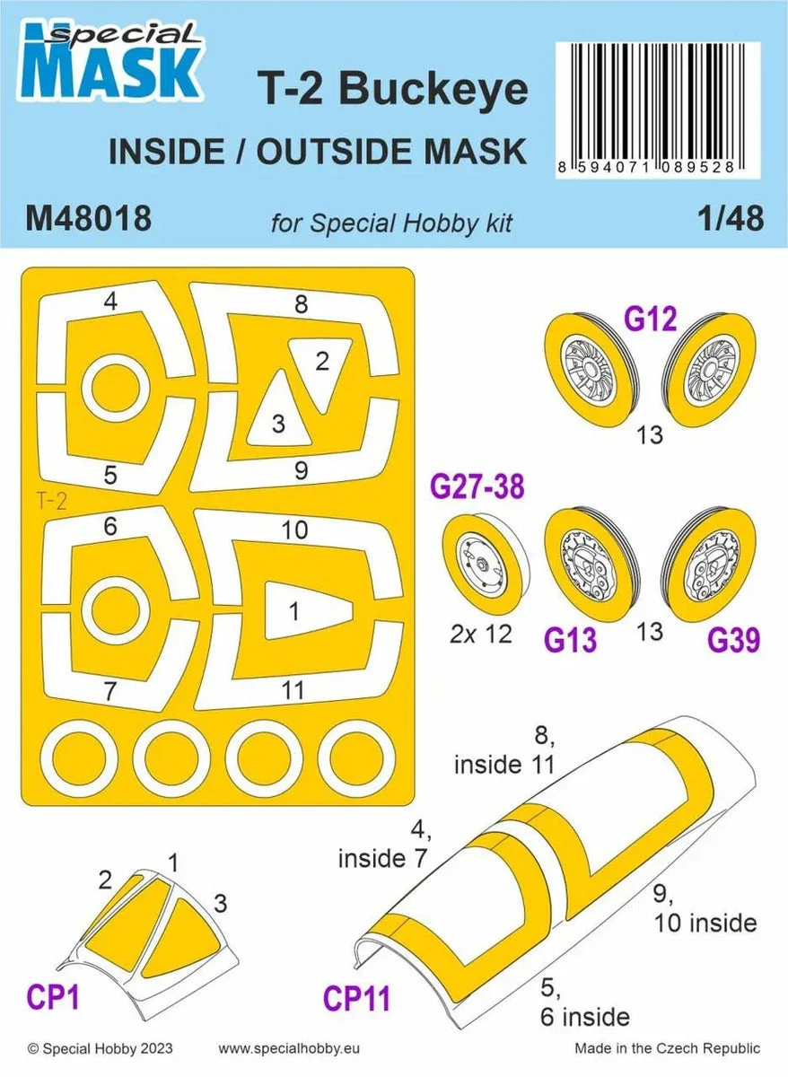 1/48 Special Hobby T-2 Buckeye Inside/Outside MASK