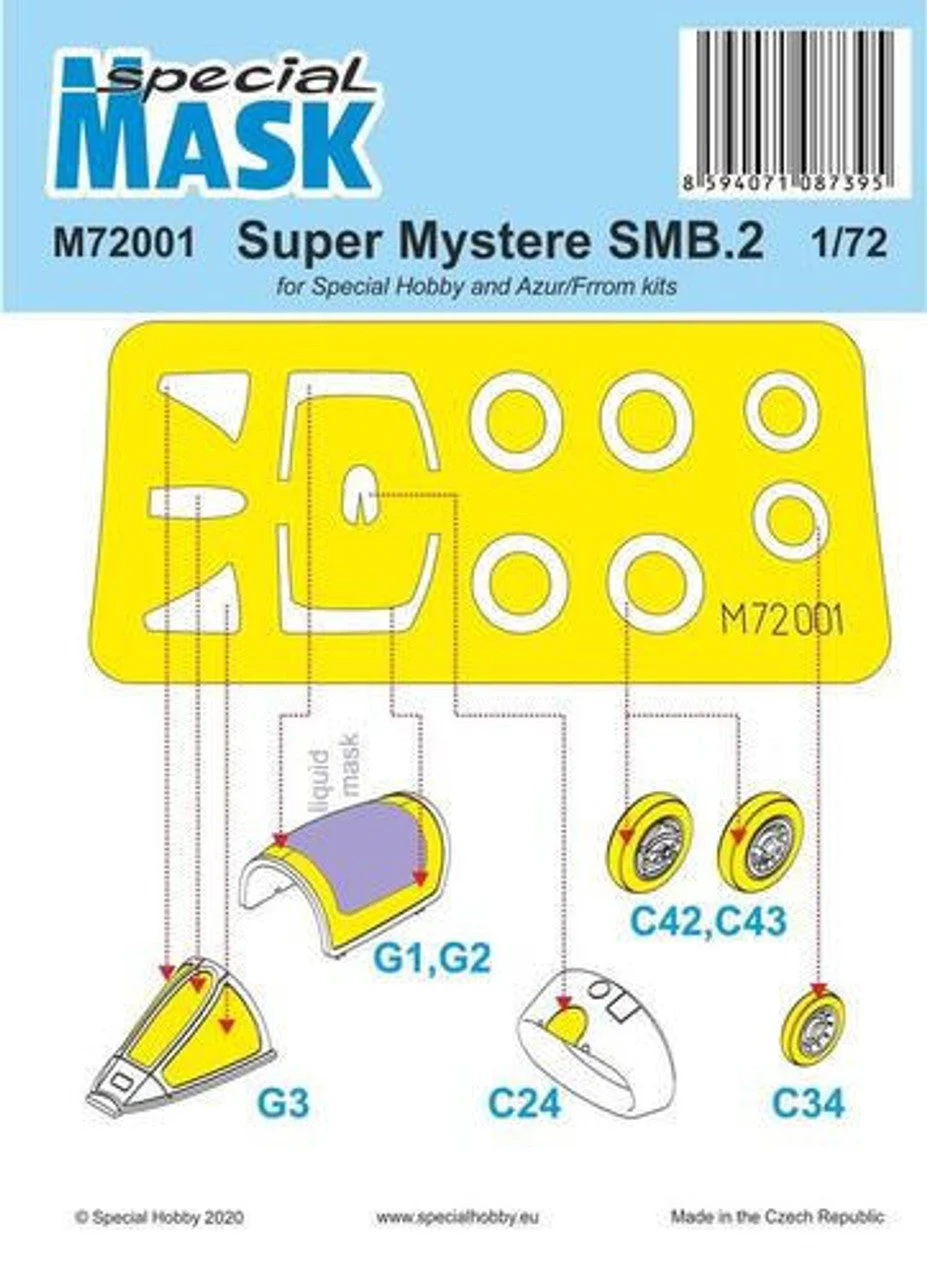 Special Hobby 1/72 Special Hobby SMB-2 Super Mystere Mask Paint Mask