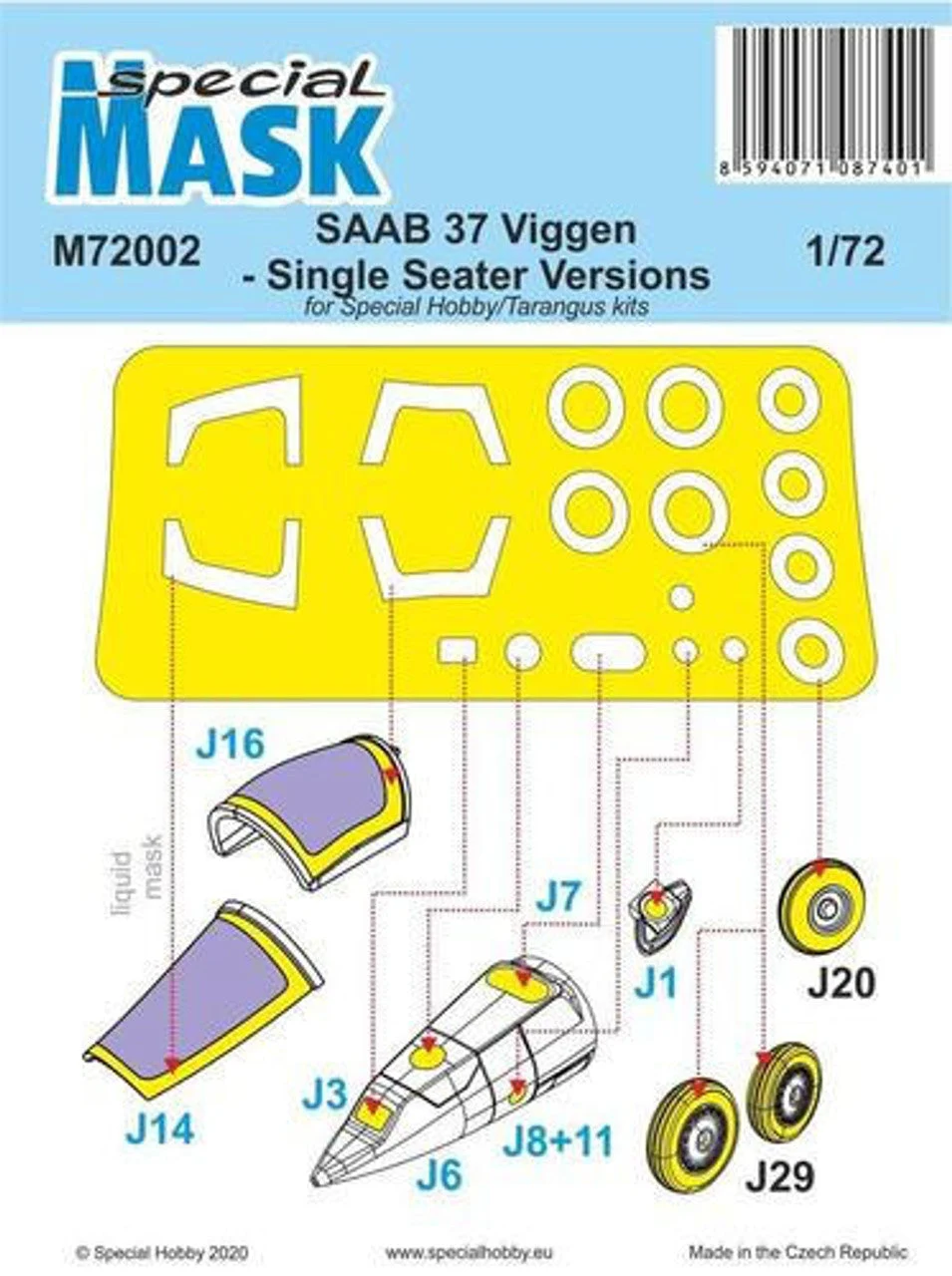 Special Hobby 1/72 Special Hobby SAAB 37 Viggen Single Seater Mask Paint Mask
