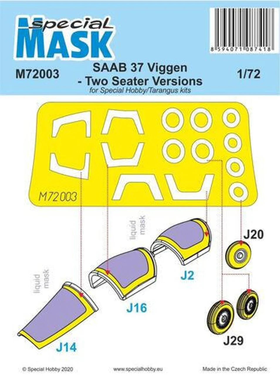 Special Hobby 1/72 Special Hobby SAAB 37 Viggen Two Seater Mask Paint Mask