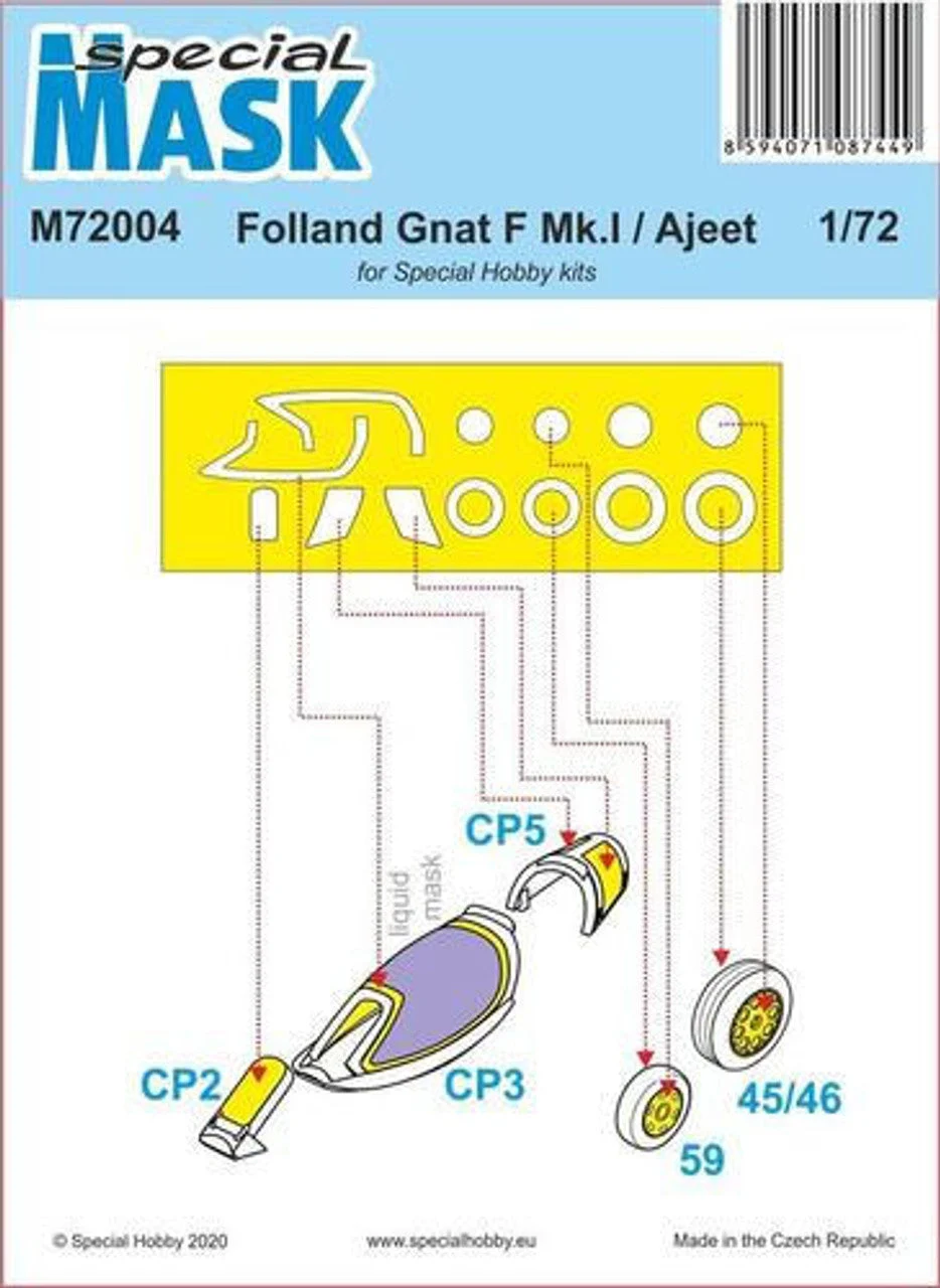 Special Hobby 1/72 Special Hobby Folland Gnat/Ajeet Mask Paint Mask