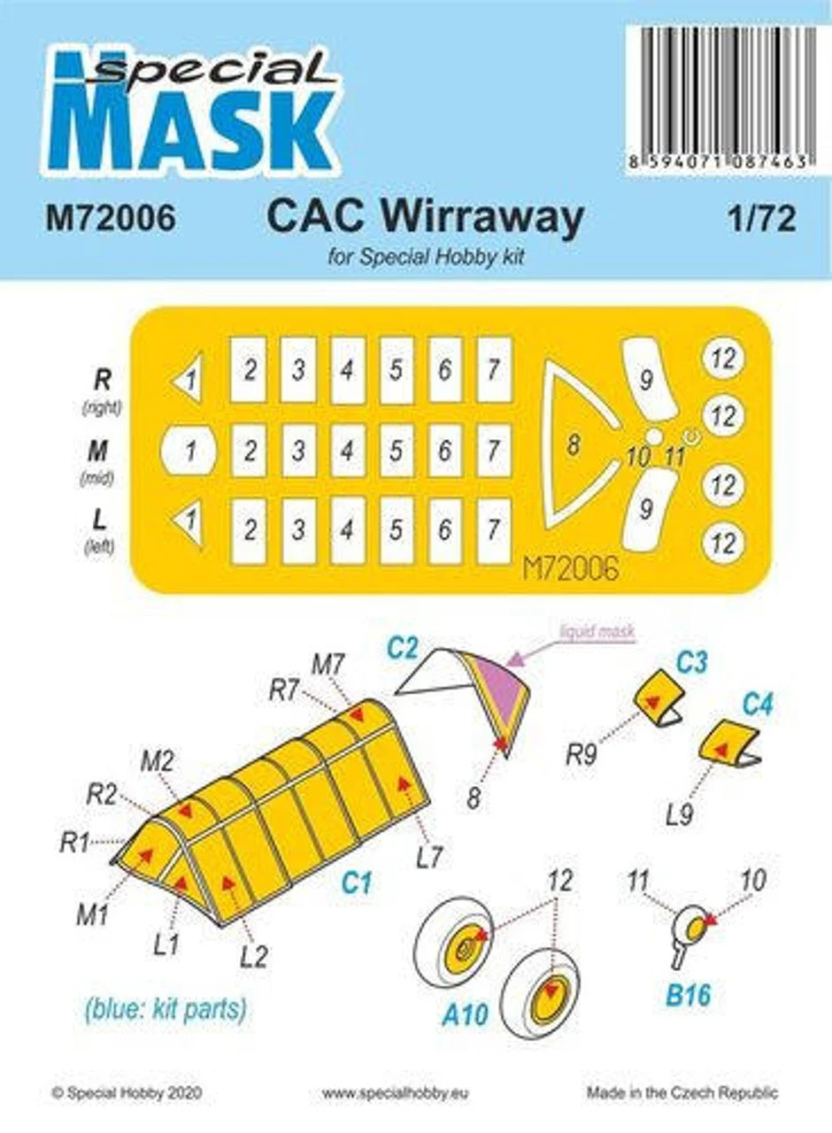 Special Hobby 1/72 Special Hobby CAC Wirraway Mask Paint Mask
