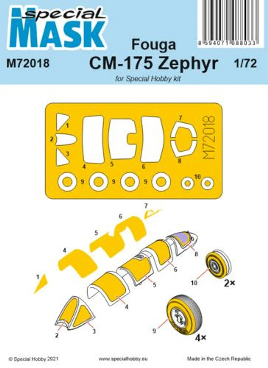 Special Hobby 1/72 Special Hobby Fouga CM-175 Zephyr Mask Paint Mask