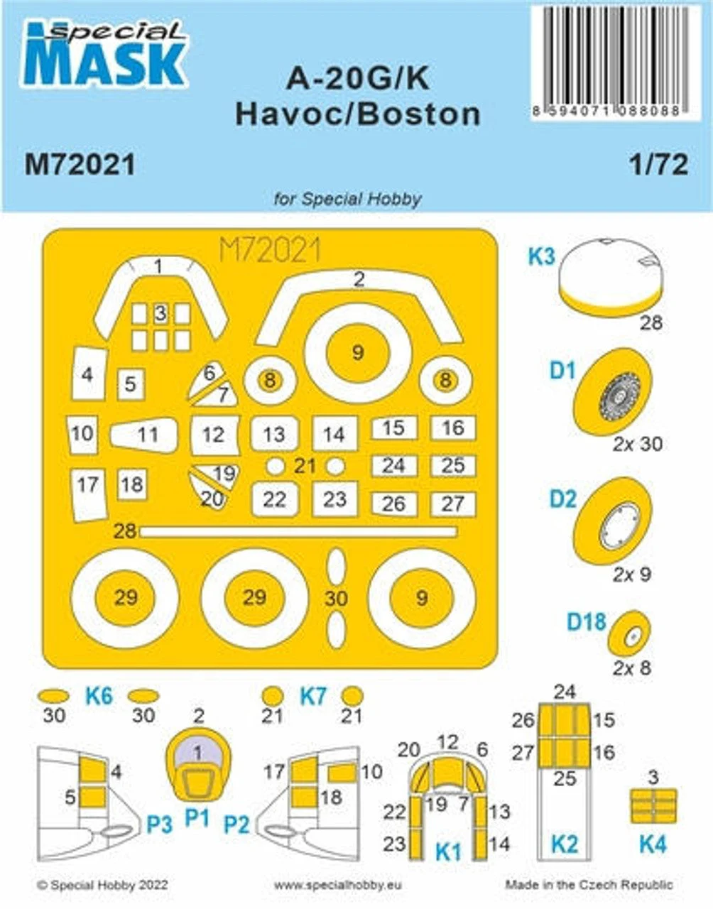 CMK 1/72 CMK A-20G/K Havoc/Boston MASK
