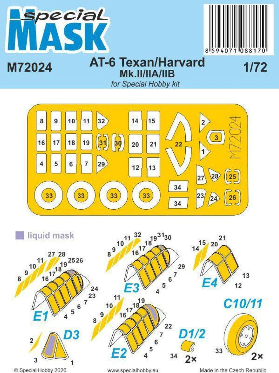 Special Hobby 1/72 Special Hobby Tachikawa Ki-54 Hei / Hickory MASK Paint Mask