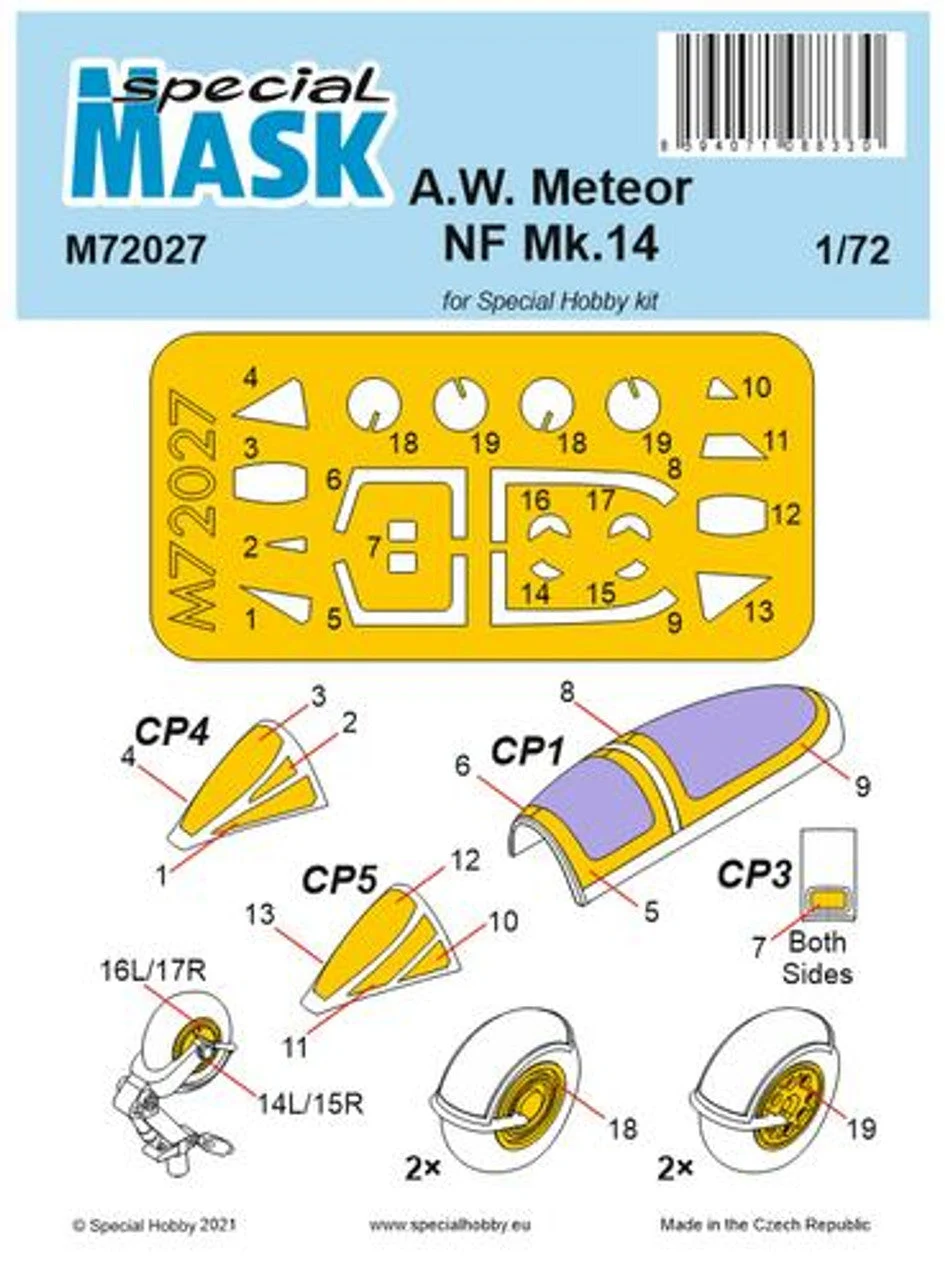 Special Hobby 1/72 Special Hobby A.W. Meteor NF Mk.14 Mask Paint Mask