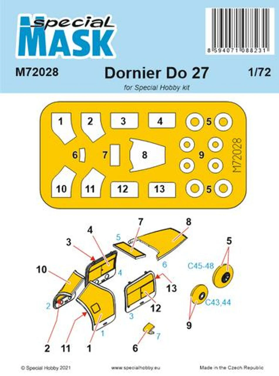 Special Hobby 1/72 Special Hobby Dornier Do.27 Mask Paint Mask