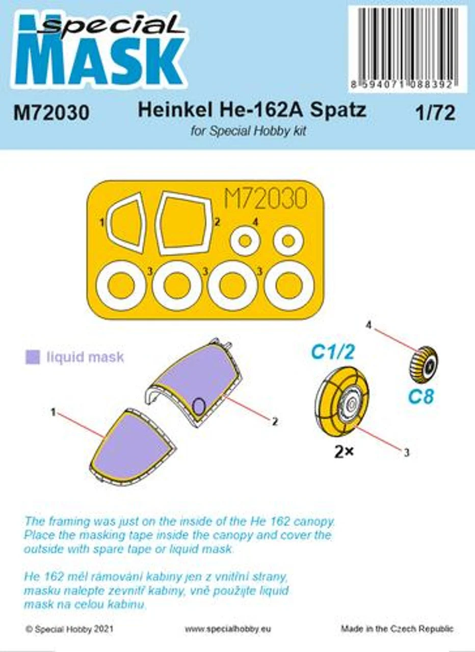 Special Hobby 1/72 Special Hobby Heinkel He 162 MASK Paint Mask