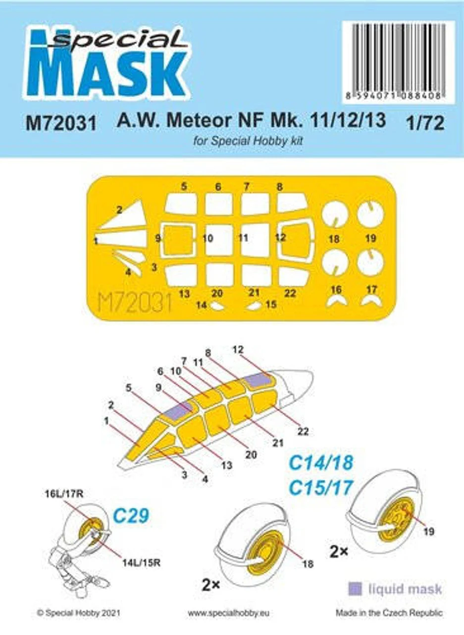Special Hobby 1/72 Special Hobby AW Meteor NF Mk.11/12/13 MASK