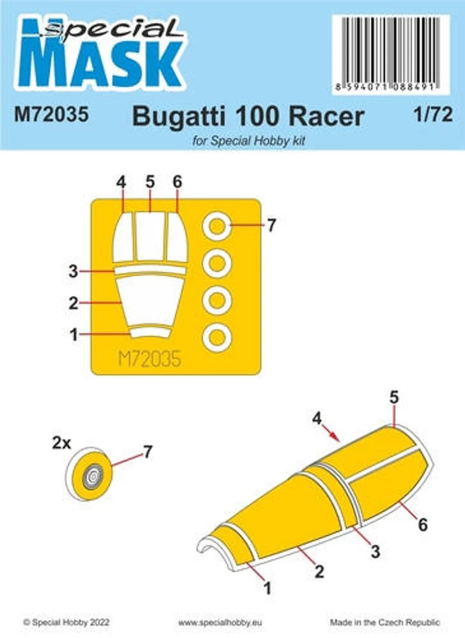 Special Hobby 1/72 Special Hobby Bugatti 100 MASK Paint Mask