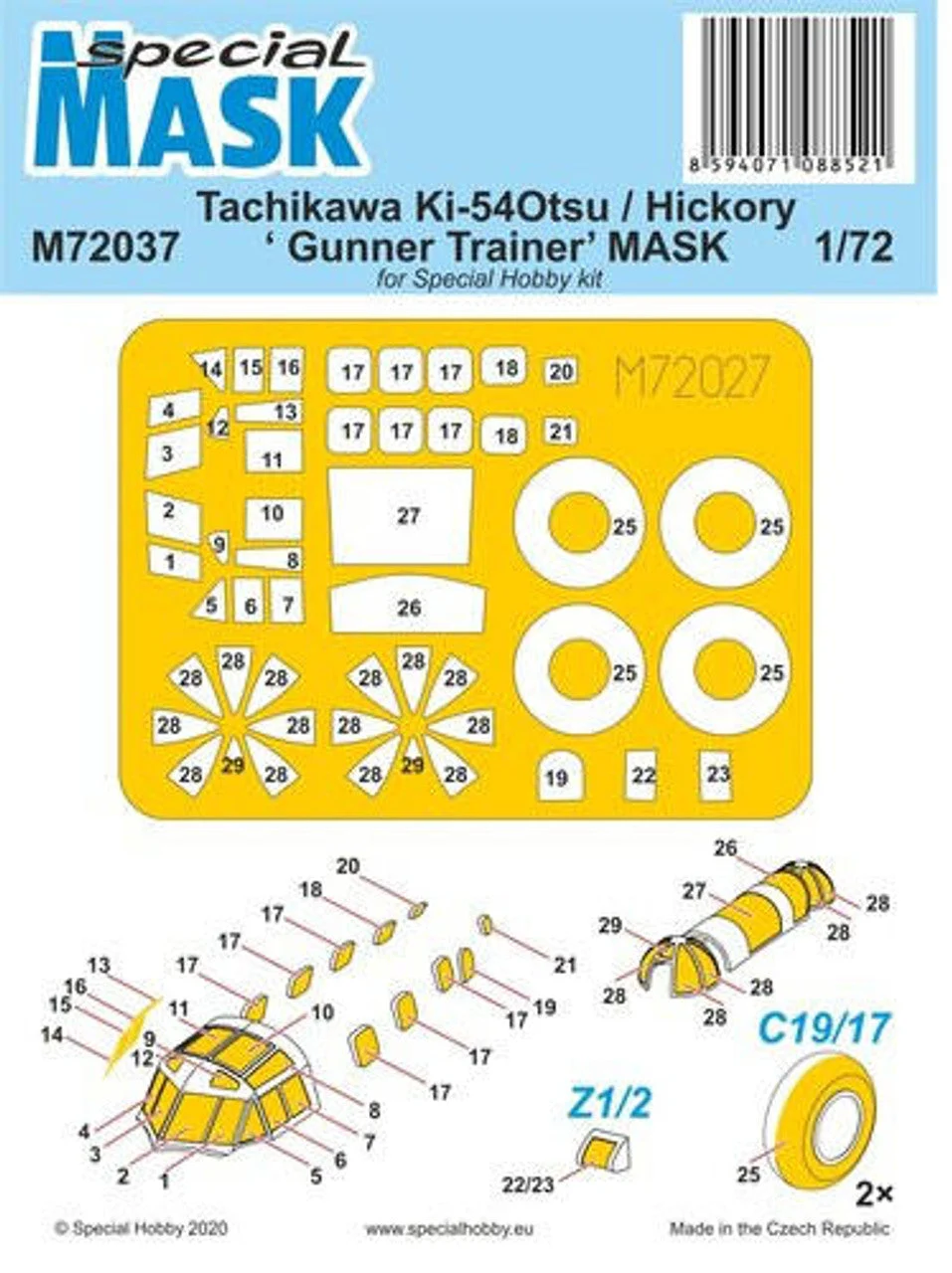Special Hobby 1/72 Special Hobby Tachikawa Ki-54Otsu / Hickory Gunner Trainer MASK Paint Mask