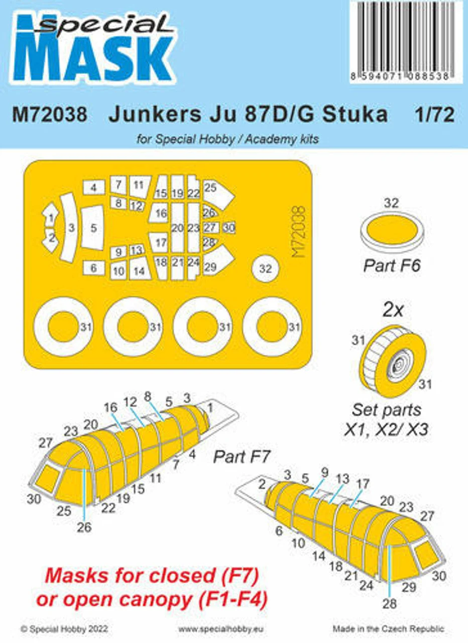 Special Hobby 1/72 Special Hobby Junkers Ju 87D/G Stuka Mask / for Special Hobby and Academy kits Paint Mask