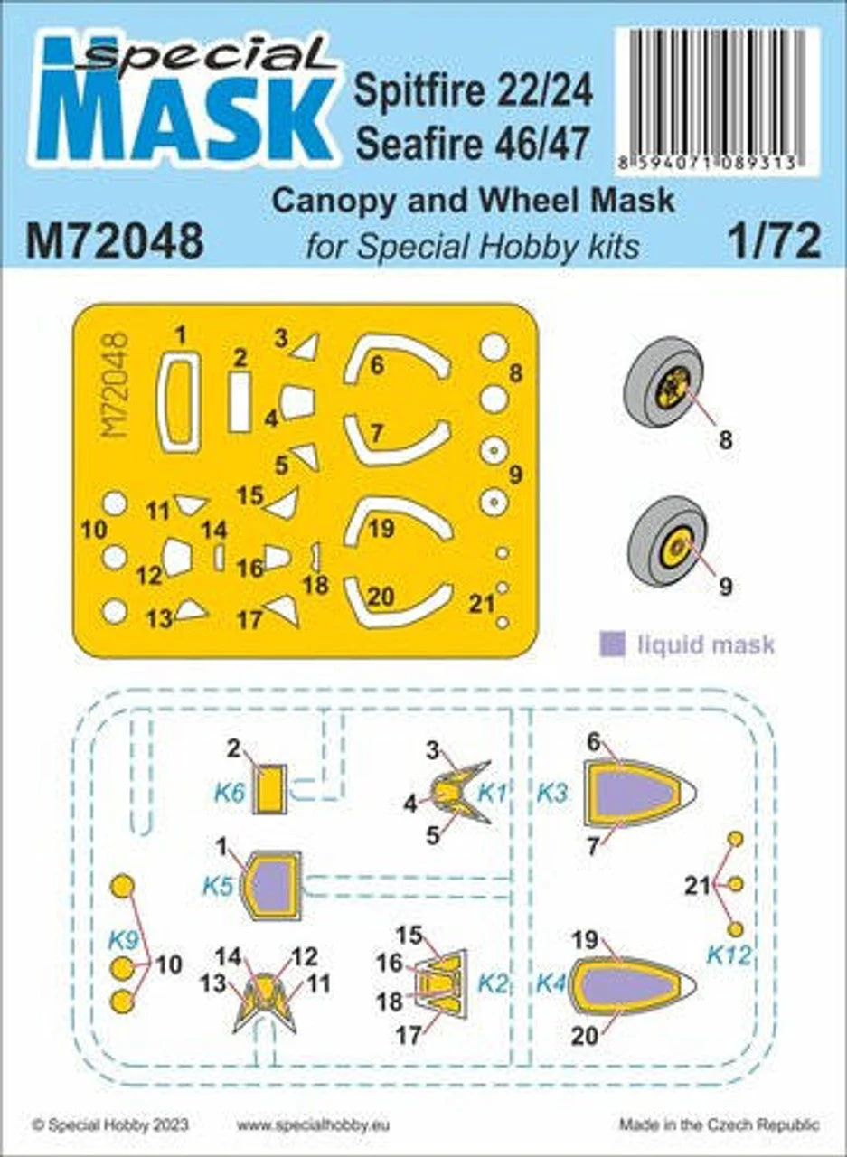 CMK 1/72 CMK Spitfire Mk.22/24 and Seafire Mk.46/47 MASK
