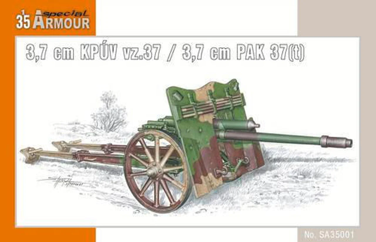 Special Hobby 1/35 Special Armour 3.7 cm KPUV vz.37 / 3.7 cm PAK 37(t) Plastic Model Kit
