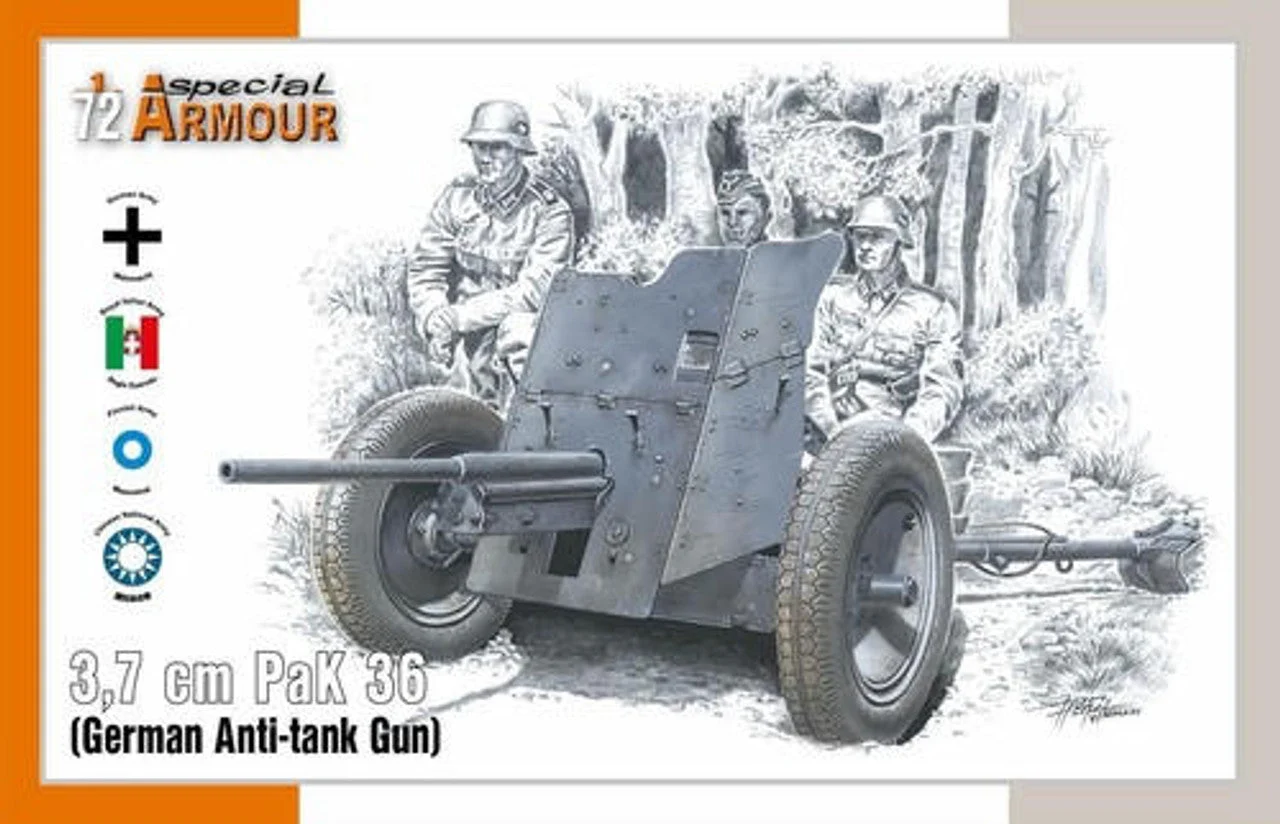 Special Hobby 1/72 Special Armour 3.7 cm PaK 36 German Anti-tank Gun Plastic Model Kit