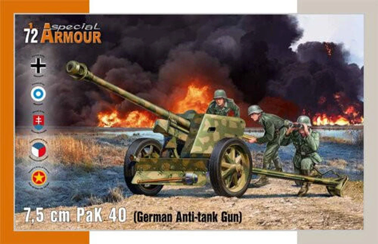 Special Hobby 1/72 Special Armour 7.5 cm PaK 40 German Anti-tank Gun Plastic Model Kit
