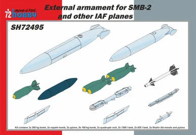 1/72 Speical Hobby External armament for SMB-2 and other IAF planes 1/72