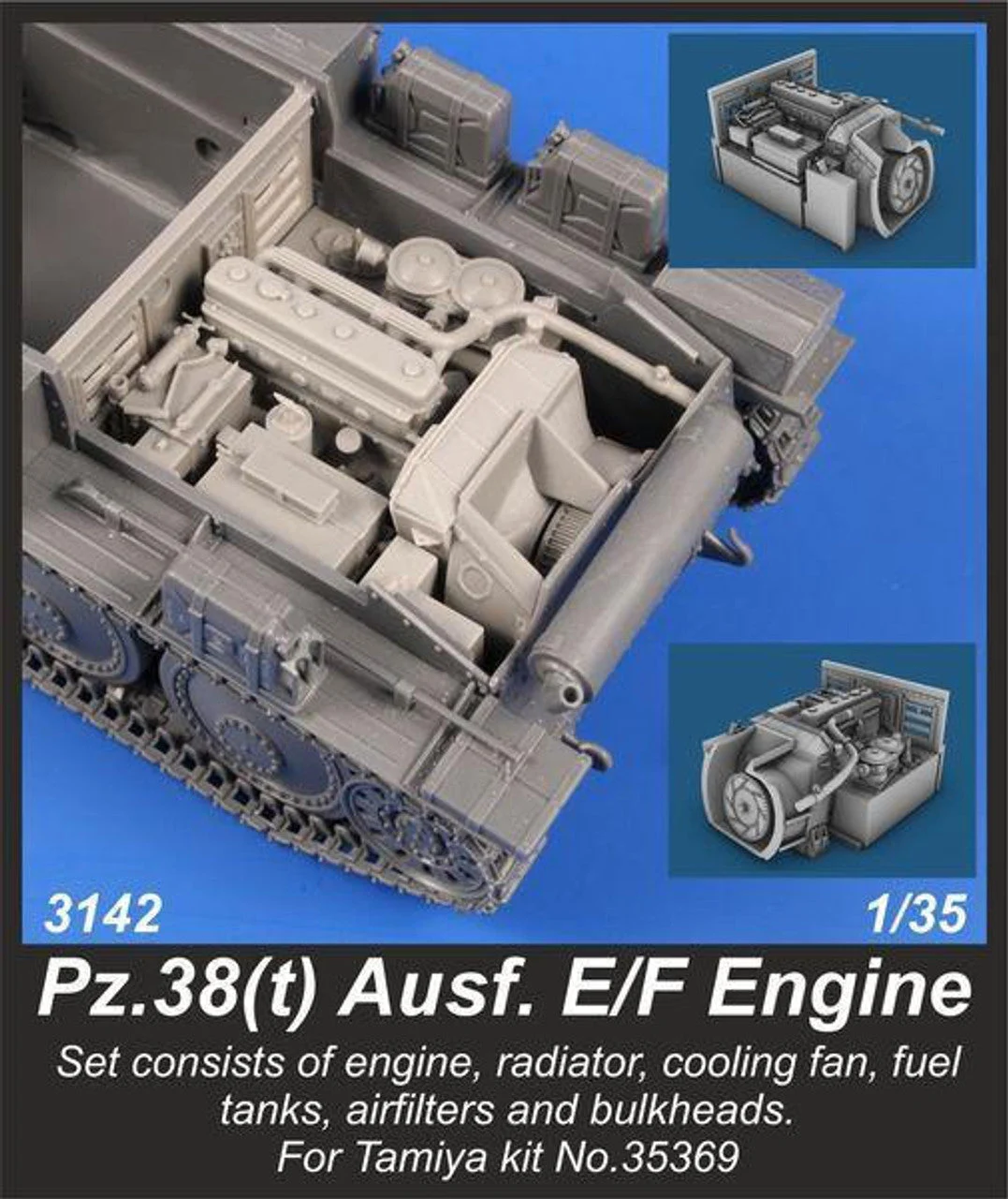 CMK 1/35 CMK Pz.38(t) Ausf. E/F Engine Set 1/35 Resin