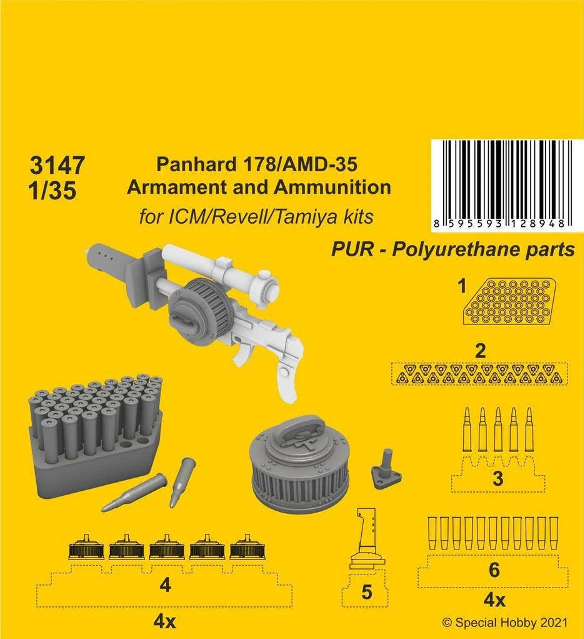 CMK 1/35 CMK Panhard 178/AMD-35 Armament and Ammunition (ICM/Revell Tamiya kits) 1/35 Resin