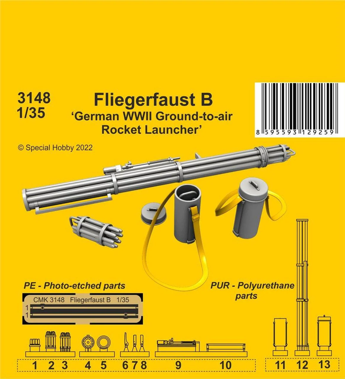 CMK 1/35 CMK Fliegerfaust B German WWII ground-to-air rocket launcher 1/35 Resin