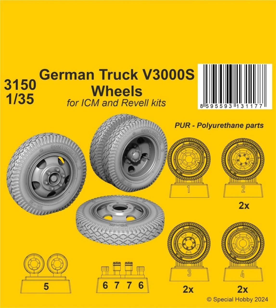 CMK 1/35 CMK German Truck V3000S Wheelsfor ICM kits