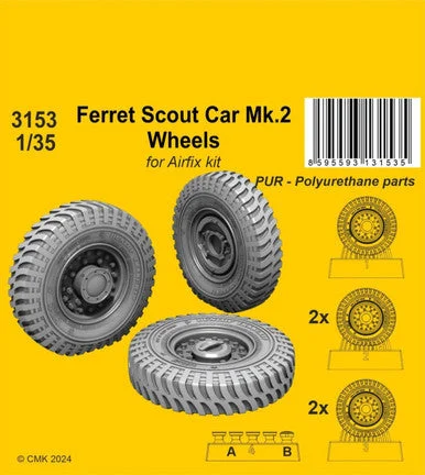 1/35 CMK Ferret Scout Car Mk.2 Wheelsfor Airfix kits