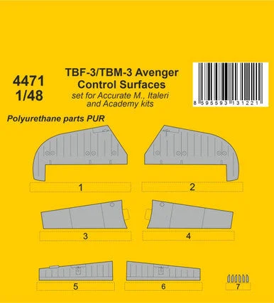 1/48 CMK TBF-3/TBM-3 Avenger Control Surfaces