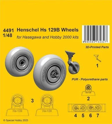 1/48 CMK Henschel Hs 129B Wheels / for Hasegawa and Hobby 2000 kits