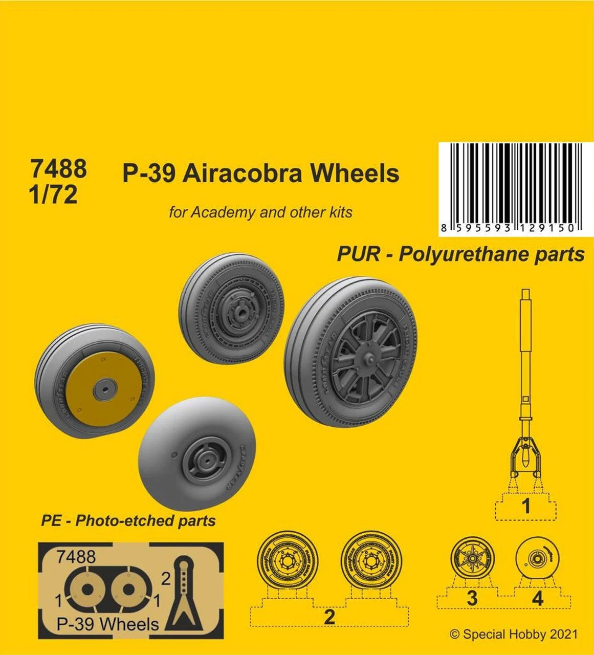 CMK 1/72 CMK P-39 Airacobra Wheels and Front Leg Resin