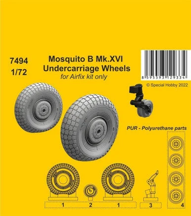 1/72 CMK Mosquito B Mk.XVI Undercarriage Wheels / Airfix kit only Resin