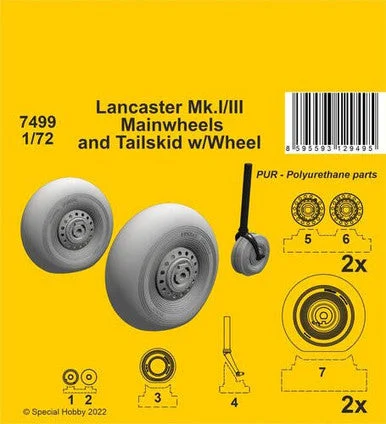 1/72 CMK Lancaster Mk.I/III Mainwheels and Tailwheel w/Leg