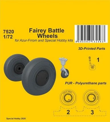 1/72 CMK Fairey Battle Wheels / for Azur-Frrom and CMK kits