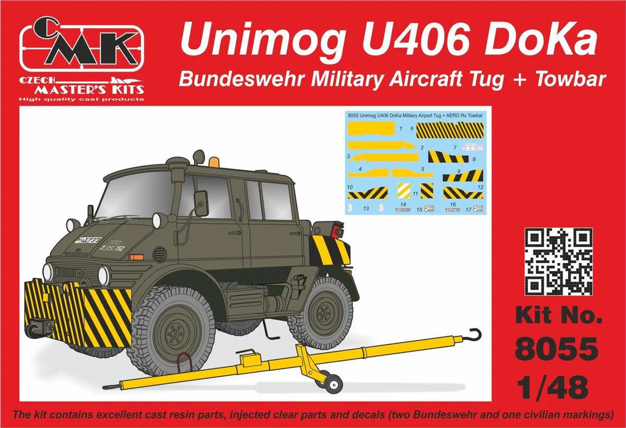 CMK 1/48 CMK Unimog U406 DoKa Military Airport Tug + Towbar Resin
