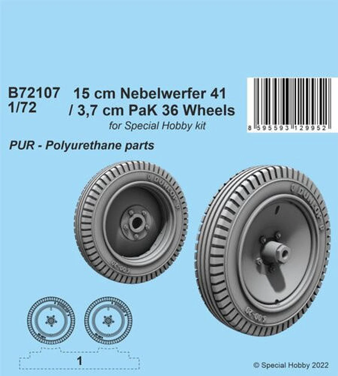 CMK 1/72 CMK 15 cm Nebelwerfer 41 / 3,7 cm PaK 36 Wheels