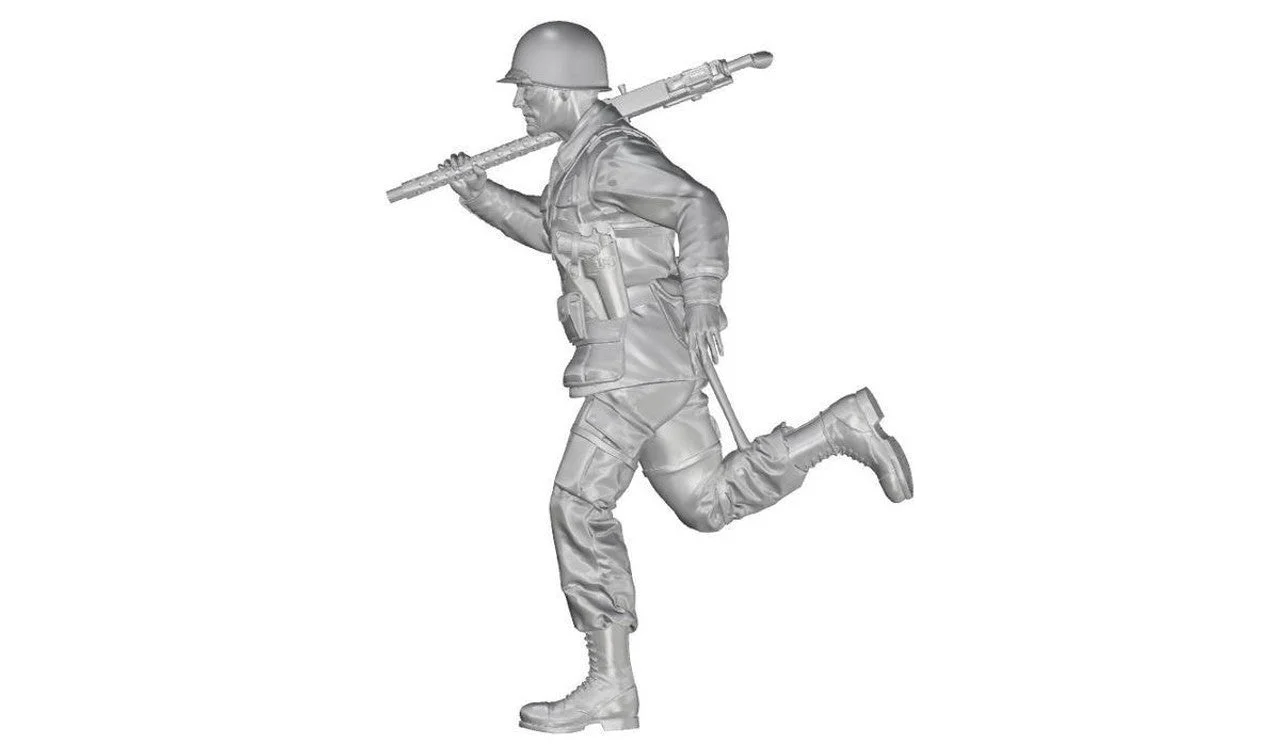 CMK 1/35 US WW2 Soldier (101 Airborne) Running with M2 Machine Gun over his Shoulder 1/35 Resin Figure Model Kit