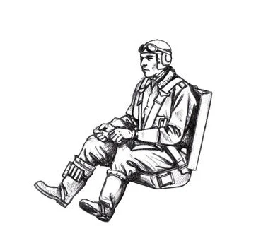 1/48 CMK Bf 109G German Pilot. seated (for Eduard kits) Resin Figure Model Kit