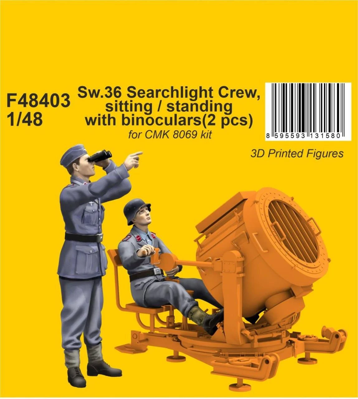 CMK 1/48 Sw.36 Searchlight Crew. sitting / standing with binoculars