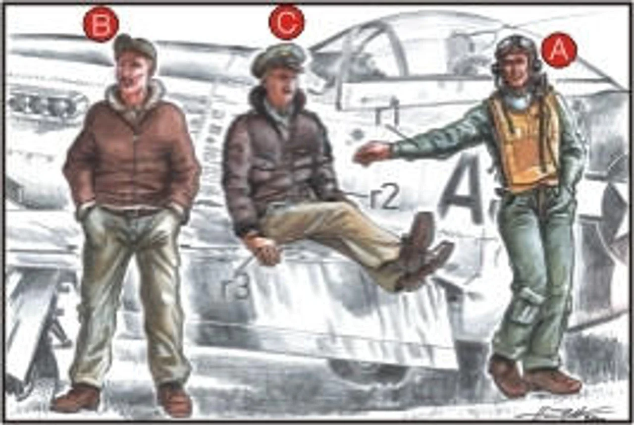 CMK 1/72 US Army Pilots (2 fig.) And Mechanic WW II
