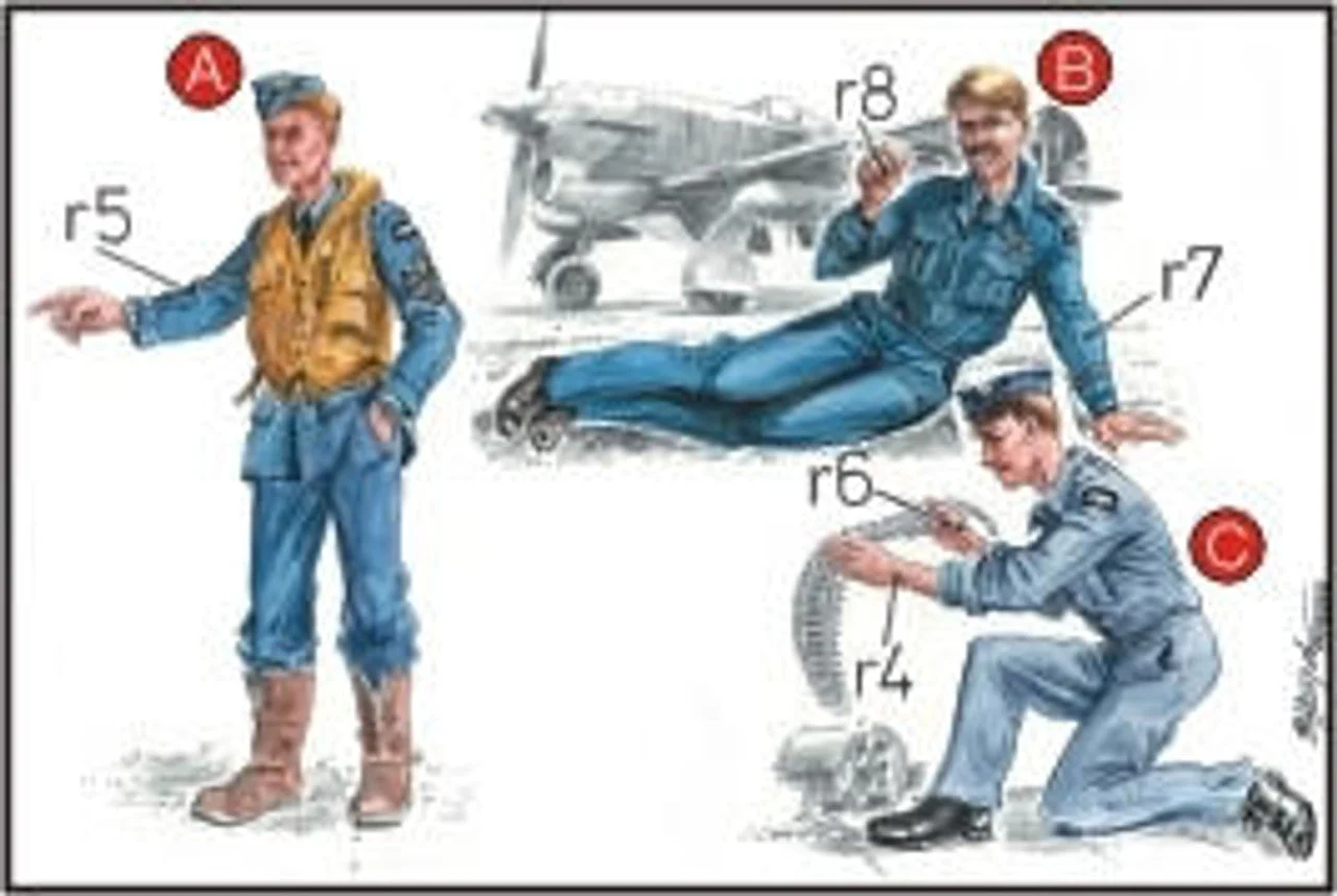 CMK 1/72 RAF Mechanics (2 fig.) And Pilot WW II