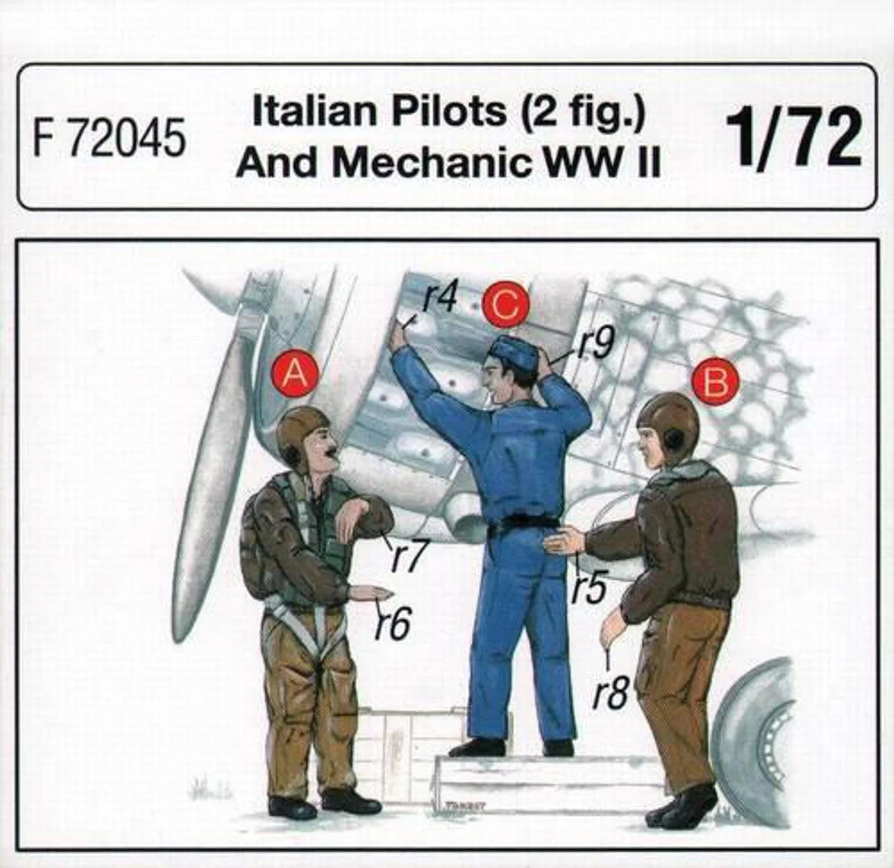 CMK 1/72 Italian Pilots (2 fig.) And Mechanic WW II