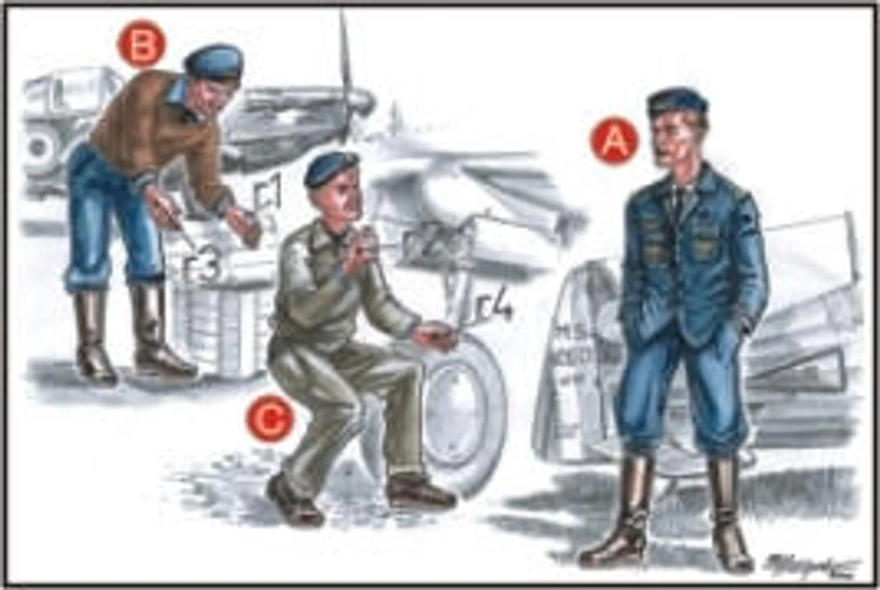 CMK 1/72 French Mechanics (2 fig.) And Pilot WW II