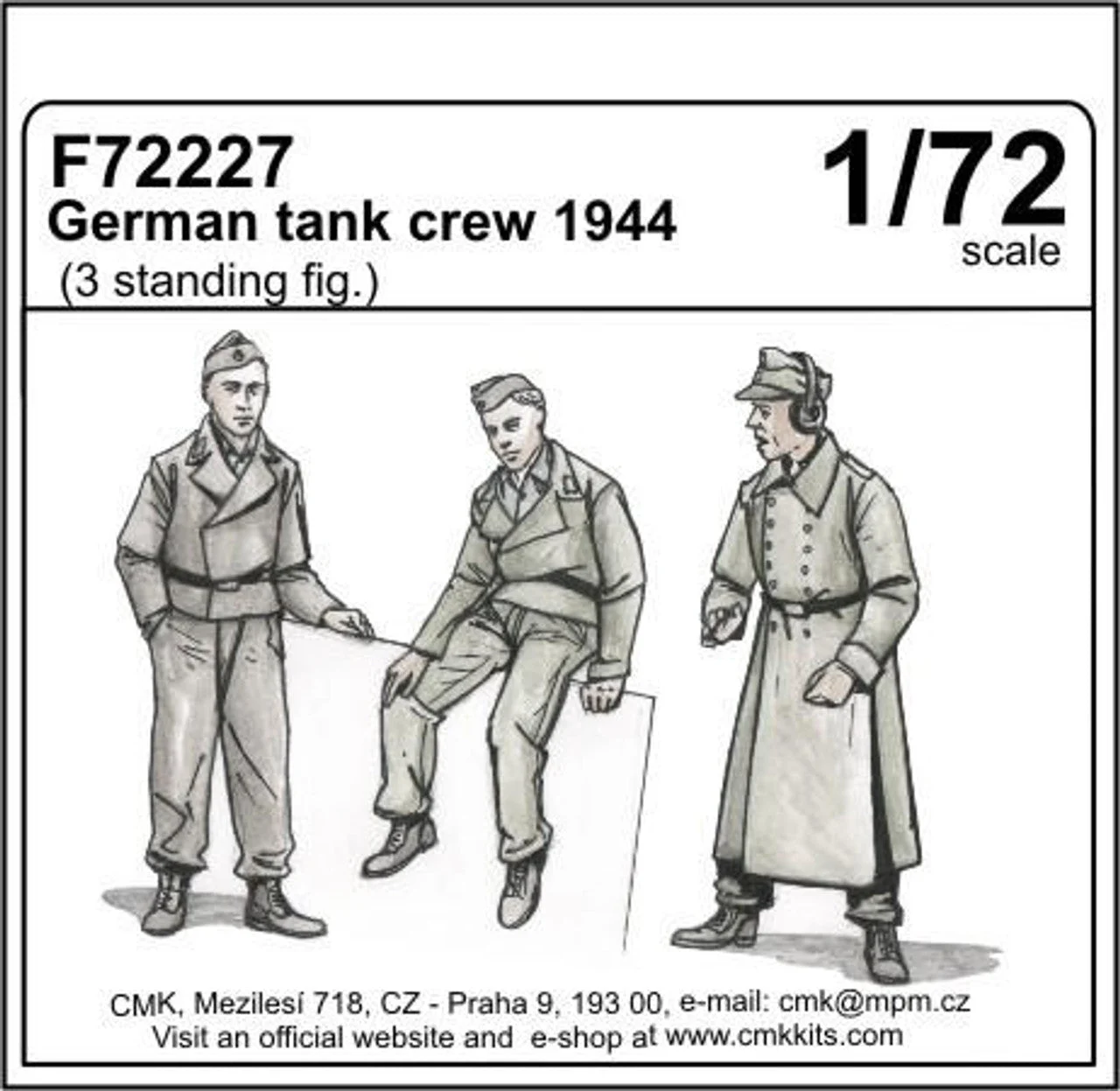 CMK 1/72 German tank crew 1944 (3 standing figures)